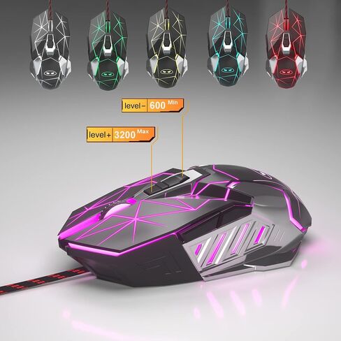 لوحة مفاتيح الألعاب الميكانيكية الآلة للآلة والسرد الفأر ، لوحة مفاتيح RGB RGB Rainbow Backlit Wired For Game and Office ، للكمبيوتر المحمول Windows ، والمفاتيح الحمراء (الوردي) in Kuwait
