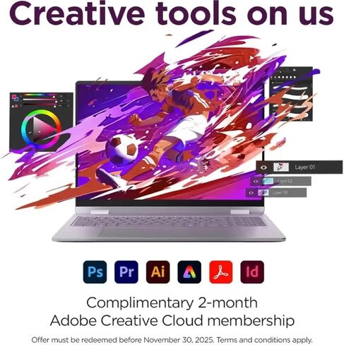 Lenovo Yoga 7i 2-in-1 16 "2K شاشة اللمس المحمول AI CoPilot + PC ، Intel Core Ultra 5 ، 16GB LPDDR5X ، 512GB SSD + 1TB SSD SSD ، 1 سنة من Microsoft 365 Office + Pens Pen ، Wifi 7 ، Hdmi ، Win 11 Home in Saudi Arabia