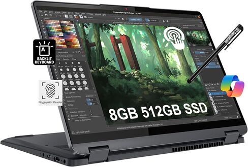 Lenovo IdeaPad Flex 5i 2-in-1 Laptop (14" FHD+ Touchscreen, Intel Core i3-1215U, 8GB RAM, 512GB SSD) Convertible, Fingerprint, Backlit, FHD Webcam, Win 11 Home (Renewed) in Saudi Arabia