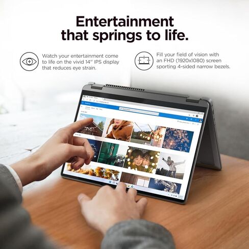 Lenovo IdeaPad Flex 5i 2-in-1 Laptop (14" FHD+ Touchscreen, Intel Core i3-1215U, 8GB RAM, 512GB SSD) Convertible, Fingerprint, Backlit, FHD Webcam, Win 11 Home (Renewed) in Saudi Arabia