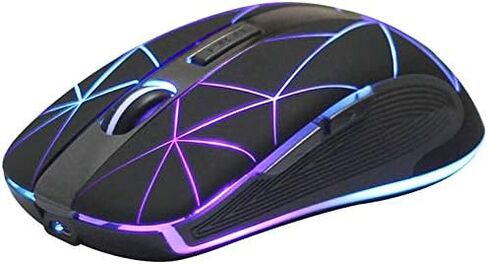 Rii RM200 2.4G Wireless Mouse with USB Nano Receiver, 5 Buttons Rechargeable Mouse,Colorful Backlit RGB Gaming Mouse for Notebook,PC,Computer-Black in Kuwait