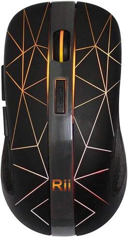 Rii RM200 2.4G Wireless Mouse with USB Nano Receiver, 5 Buttons Rechargeable Mouse,Colorful Backlit RGB Gaming Mouse for Notebook,PC,Computer-Black in Kuwait