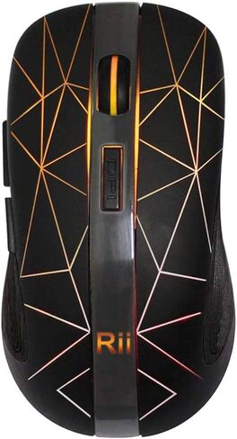 Rii RM200 2.4G Wireless Mouse with USB Nano Receiver, 5 Buttons Rechargeable Mouse,Colorful Backlit RGB Gaming Mouse for Notebook,PC,Computer-Black in Kuwait