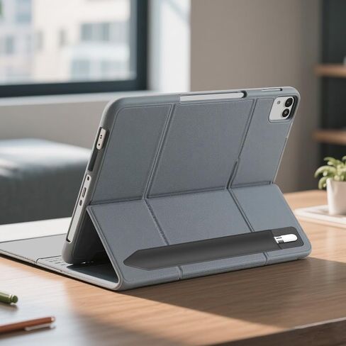 Pencil Holder Compatible for Apple Pencil 2nd Generation Leather Sleeve Pocket Pouch-Grey in Saudi Arabia