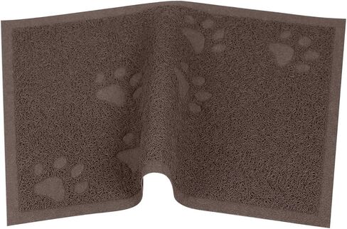 بساط صندوق فضلات القطط من داركيازي لحصيرة فضلات الأرضيات غير قابلة للانزلاق، تحكم في التناثر، سهل التنظيف، مقاوم للماء، ناعم على الكفوف (23.5 بوصة × 15.75 بوصة، رمل رمادي) in Kuwait