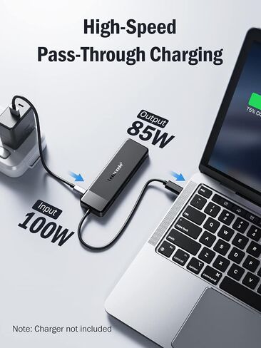 محطة إرساء Lemorele USB C لأجهزة الكمبيوتر المحمول، 7 في 1 USB C Hub مع 4K Dual HDMI، USB 3.0، 3 * USB 2.0، 100W PD مناسبة لأجهزة MacBook Pro وDell وHP وSurface وLenovo Yoga in Kuwait