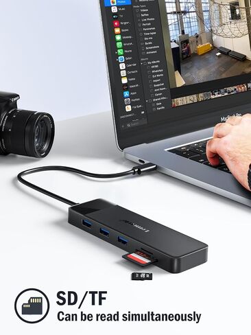 محطة إرساء Lemorele USB C لأجهزة الكمبيوتر المحمول، 7 في 1 USB C Hub مع 4K Dual HDMI، USB 3.0، 3 * USB 2.0، 100W PD مناسبة لأجهزة MacBook Pro وDell وHP وSurface وLenovo Yoga in Kuwait