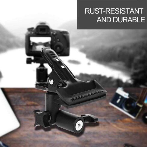 Light Stand Clamp, Metal Rubber Light Stand Clip 3/8'' and 1/4'' Rotatable Clip Holder Light Stand Studio Photography Accessory in Saudi Arabia