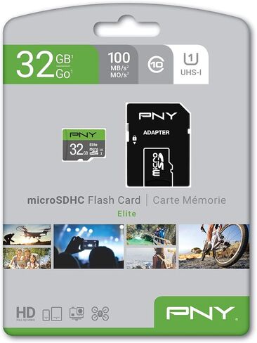 pny elite ™ dash camera class 10 u1 v10 microsdhc flash card - تصل إلى 100 ميجابايت/ثانية السرعة القراءة والفيديو الكامل HD ، مثالي لكاميرات اندفاعة ، متوافقة مع كاميرات DSLR ، وكاميرات الفيديو HD ، 5 عبوات in Saudi Arabia