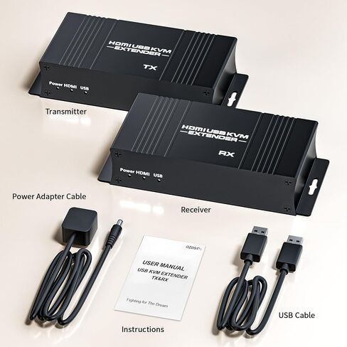 HDMI USB KVM Extender Kit ، Bolaazul 60m HDMI KVM USB Extender 1080p على كابل شبكة RJ45 CAT5E/6 مع حلقة و POC ، مسافة مرنة غير مرنة خاسرة in Saudi Arabia
