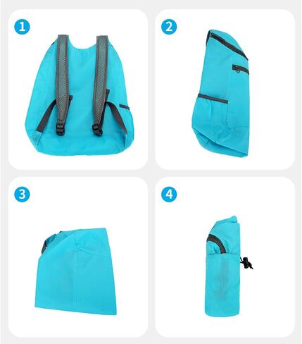 20L Hiking Daypack,Water Resistant Lightweight Packable Small Backpack for Travel Camping Outdoor,All Black in Saudi Arabia