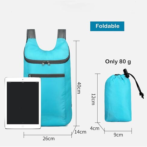 20L Hiking Daypack,Water Resistant Lightweight Packable Small Backpack for Travel Camping Outdoor,All Black in Saudi Arabia