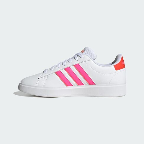 حذاء adidas Originals Grand Court 2.0 أبيض/وردي فاتح/أحمر ساطع 9.5 B (M) in Saudi Arabia