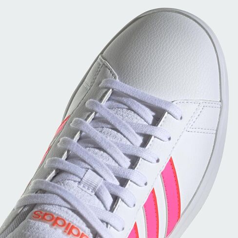 حذاء adidas Originals Grand Court 2.0 أبيض/وردي فاتح/أحمر ساطع 9.5 B (M) in Saudi Arabia