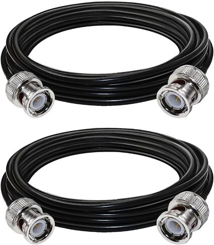 RG58 BNC ذكر إلى الذكور Coxial Cable 3ft ، 2 حزمة خسارة منخفضة 50 أوم كابل RF لراديو لحم الخنزير ، هوائي ، CCTV ، SDR ، نقل إشارة الذبذبات in Kuwait