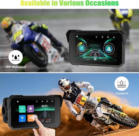 Camecho Wireless Motorcycle Carplay & Android Auto 5 بوصة تعمل باللمس شاشة Moto Car Play مع Bluetooth ، التنقل ، Siri ، مساعد Google لدراجة نارية in Saudi Arabia
