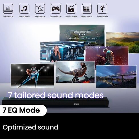 Hisense 5.1 CH Soundbar مع إجمالي 440 واط ، مكبرات صوت محيطة خلفية ، مضخم الصوت اللاسلكي 6.5 "، Dolby Atmos و DTS Virtual X ، Easy Connect - R652 (متجدد) in Saudi Arabia