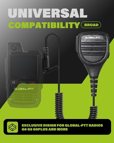2-Pack Handheld Palm Microphone Shoulder Speaker Mic for Global-ptt G0 G5 and Compatible with Rapid Radios Kenwood Radios (K-Type) in Saudi Arabia
