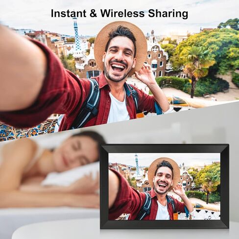 AEEZO 15.6 بوصة WIFI إطار الصورة الرقمية ، الكامل HD الشاشة التي تعمل باللمس إطار الصور الرقمية الذكية مع تخزين 32 جيجابايت ، دوار تلقائي ، سهلة الإعداد لمشاركة الصور أو مقاطع الفيديو عبر تطبيق AIMOR ، الجدار القابل للتثبيت in Kuwait