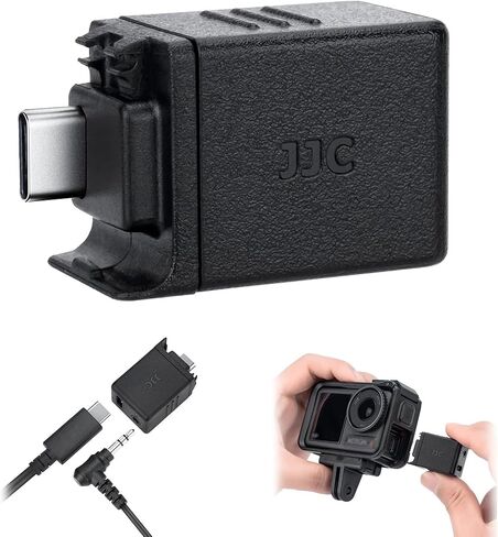 JJC محول ميكروفون مزدوج USB-C 3.5 ملم لكاميرا دي جيه اي اوسمو اكشن 1 (فقط)، غير متوافق مع دي جيه اي اوسمو اكشن 2 3 4، ملحقات مدونات الفيديو لكاميرا اوسمو اكشن 1 (فقط) in Kuwait