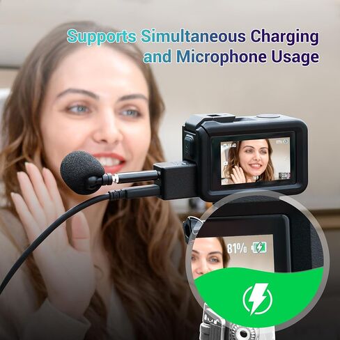 JJC محول ميكروفون مزدوج USB-C 3.5 ملم لكاميرا دي جيه اي اوسمو اكشن 1 (فقط)، غير متوافق مع دي جيه اي اوسمو اكشن 2 3 4، ملحقات مدونات الفيديو لكاميرا اوسمو اكشن 1 (فقط) in Kuwait