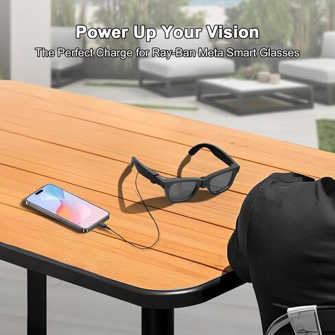 كابل شحن USB-C للنظارات الذكية ، كابل 1.5 متر متوافق مع Ray-Ban Meta ، Wayfarer ، Headliner ، Skyler ، Meta Oakley HSTN-شحن سريع ، دائم وخالي من التشابك (منخفضة) in Kuwait