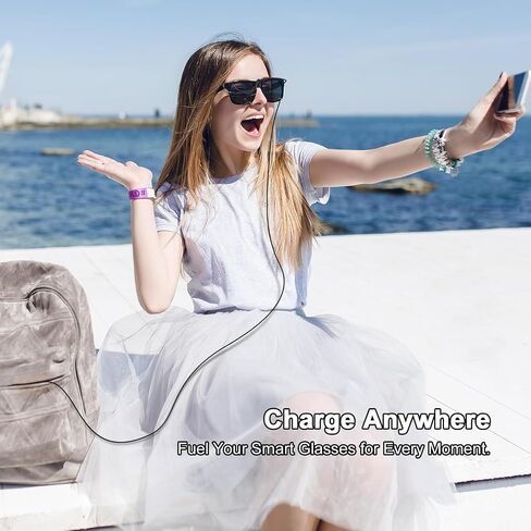 كابل شحن USB-C للنظارات الذكية ، كابل 1.5 متر متوافق مع Ray-Ban Meta ، Wayfarer ، Headliner ، Skyler ، Meta Oakley HSTN-شحن سريع ، دائم وخالي من التشابك (منخفضة) in Kuwait