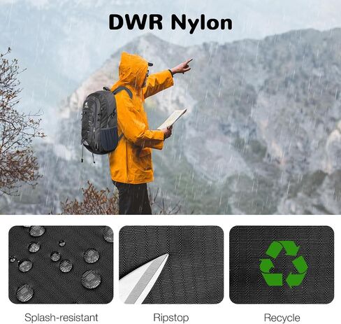25L Small Hiking Backpack Daypack for Men, Waterproof Outdoor Travel Backpack with Padded Straps for Camping, Black in Kuwait