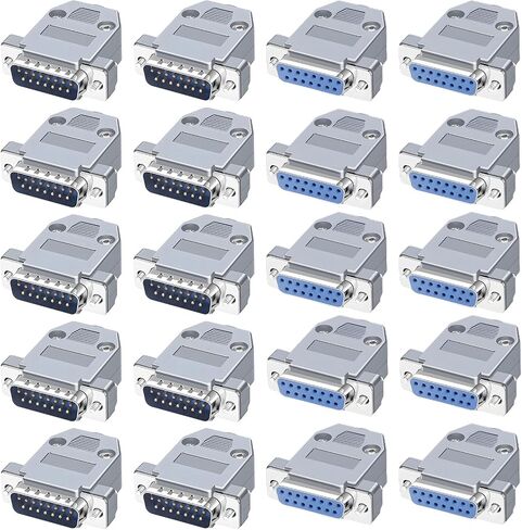 DB15 Solder Connector, 2 Row 15 Pin RS232 D-SUB Breakout Board Terminal Adapter with Case Assortment Kit (20Pcs Female) in Kuwait