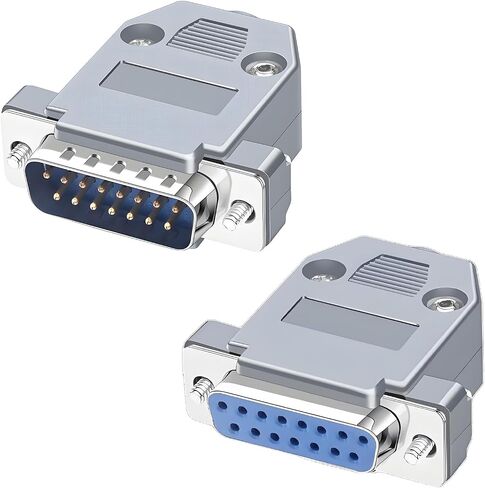 DB15 Solder Connector, 2 Row 15 Pin RS232 D-SUB Breakout Board Terminal Adapter with Case Assortment Kit (20Pcs Female) in Kuwait