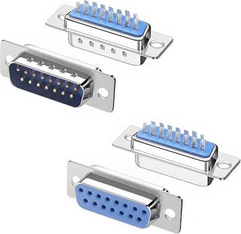 DB15 Solder Connector, 2 Row 15 Pin RS232 D-SUB Breakout Board Terminal Adapter with Case Assortment Kit (20Pcs Female) in Kuwait