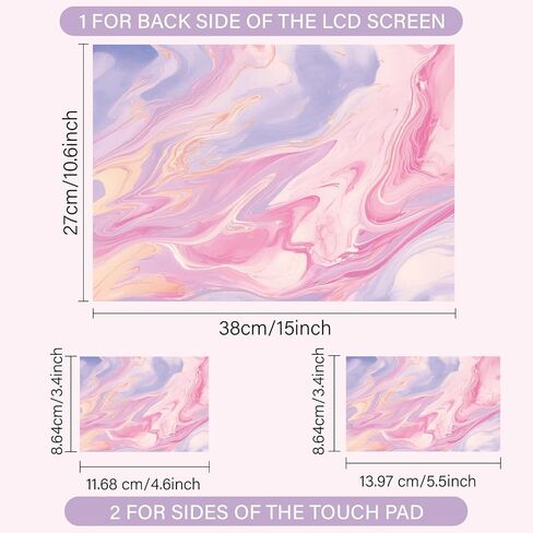 CREATCABIN Laptop Skin Sticker Marble Notebook Cover Decal PVC Sticker for Laptop Netbook PC Notebook Universal Reusable Skin Cover Personalized Art Case Protector Mini List Abstract 15×10.6In in Saudi Arabia