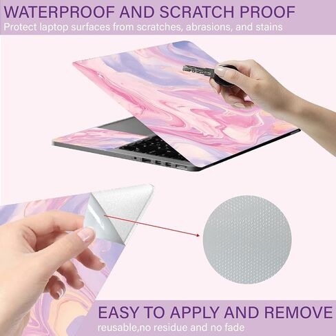 CREATCABIN Laptop Skin Sticker Marble Notebook Cover Decal PVC Sticker for Laptop Netbook PC Notebook Universal Reusable Skin Cover Personalized Art Case Protector Mini List Abstract 15×10.6In in Saudi Arabia