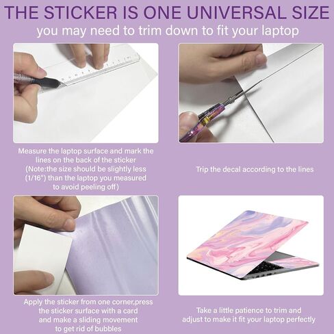 CREATCABIN Laptop Skin Sticker Marble Notebook Cover Decal PVC Sticker for Laptop Netbook PC Notebook Universal Reusable Skin Cover Personalized Art Case Protector Mini List Abstract 15×10.6In in Saudi Arabia