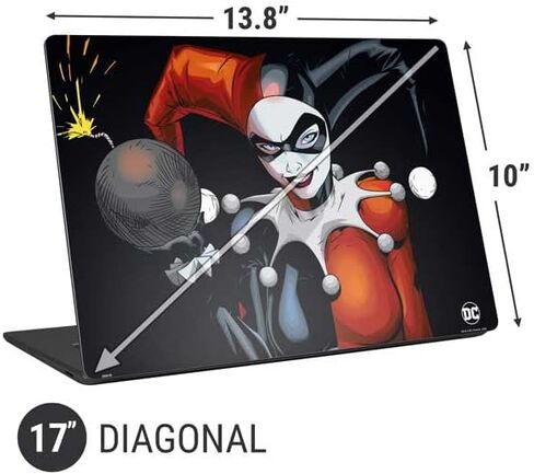 Skinit Laptop Decal Skin Compatible with Universal Laptop 17in (13.8 x 10in) - Officially Licensed Warner Bros Evil Harley Quinn Design in Saudi Arabia