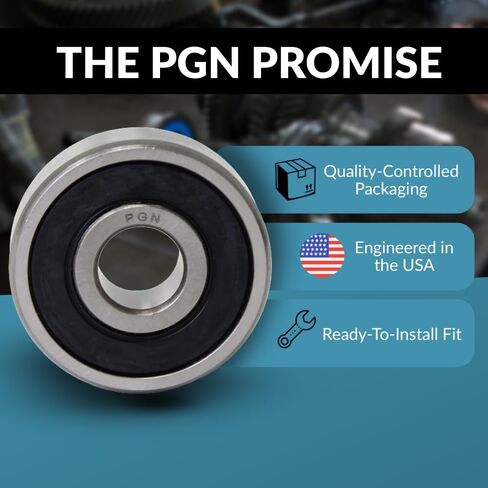 PGN (10 Pack) 6301-2RS Bearing - Lubricated Chrome Steel Sealed Ball Bearing - 12x37x12mm Bearings with Rubber Seal & High RPM Support in Saudi Arabia