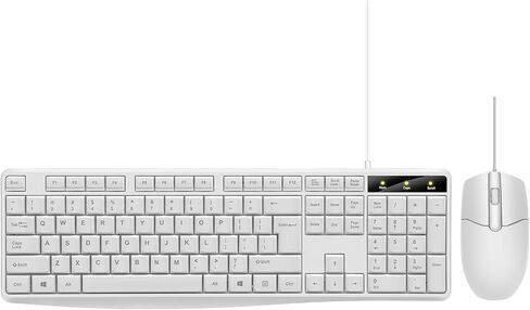 Wired Keyboard and Mouse Combo, Full-Sized Ergonomic Computer Keyboard and Optical Wired Mouse for Windows, Mac OS Desktop/Laptop/PC-Black in Saudi Arabia
