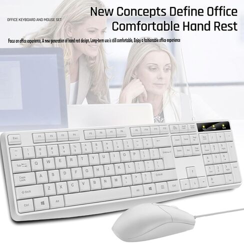Wired Keyboard and Mouse Combo, Full-Sized Ergonomic Computer Keyboard and Optical Wired Mouse for Windows, Mac OS Desktop/Laptop/PC-Black in Saudi Arabia