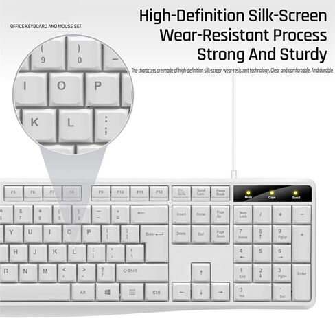 Wired Keyboard and Mouse Combo, Full-Sized Ergonomic Computer Keyboard and Optical Wired Mouse for Windows, Mac OS Desktop/Laptop/PC-Black in Saudi Arabia