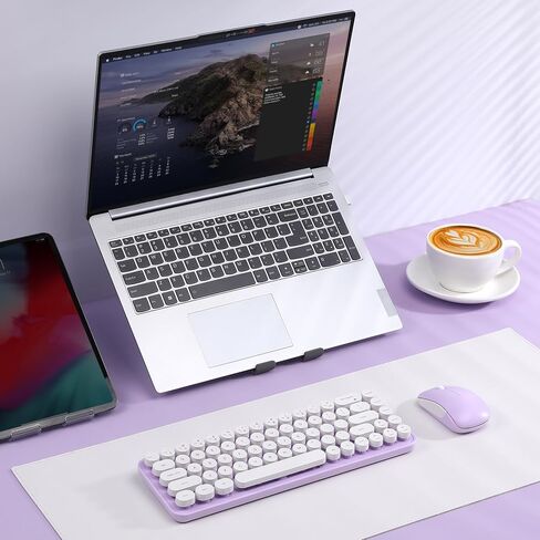 I68 لوحة المفاتيح اللاسلكية وسرد الماوس ، لوحة مفاتيح نمط الآلة الآلي مع كف من المفاتيح المستديرة ، واتصال 2.4 جيجا هرتز مع أجهزة الكمبيوتر المكتبية كمبيوتر الكمبيوتر المحمول WindowsXP/7/8/10 (أصفر) in Kuwait