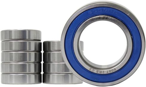 PGN (10 Pack) 6007-2RS Bearing - Lubricated Chrome Steel Sealed Ball Bearing - 35x62x14mm Bearings with Rubber Seal & High RPM Support in Saudi Arabia