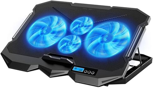 Laptop Cooling pad for Dell XPS 13 9340 Gaming laptops, Laptop Cooler with 4 Fans, LCD Display Screen, 4 Height, 2 USB-A Port Laptop Stand in Saudi Arabia