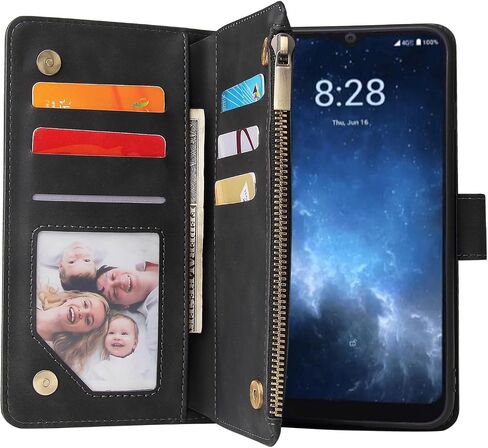 ASUWISH متوافق مع حافلة الحافظة على شاشة الزجاج من ROUVO V الحادة وحماية بطاقة CORDER بالجلد الحامل Cell Accessories Folio Pres in Saudi Arabia