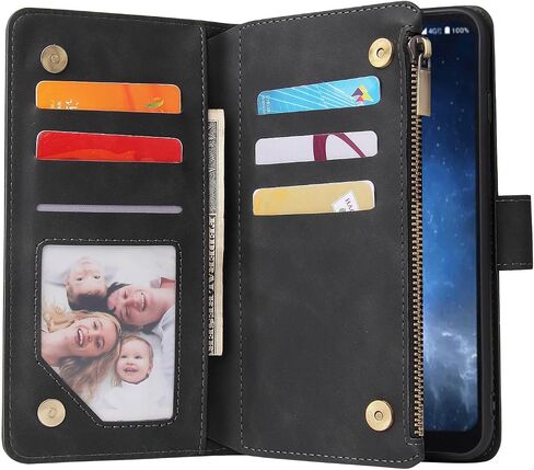 ASUWISH متوافق مع حافلة الحافظة على شاشة الزجاج من ROUVO V الحادة وحماية بطاقة CORDER بالجلد الحامل Cell Accessories Folio Pres in Saudi Arabia