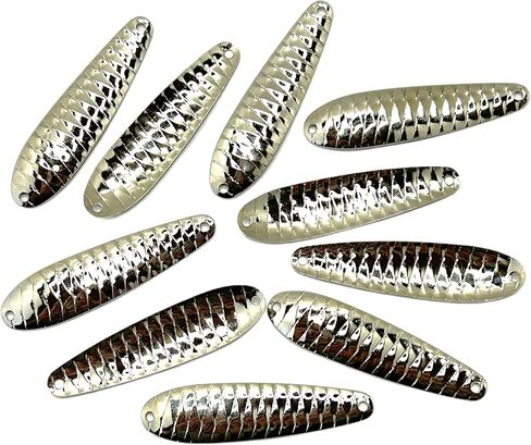 Nickel Prism Trolling Spoon for DIY Lure Making Prism Flutter Spoon with a Nickel Finish - Made in USA - 10 Pack in Saudi Arabia