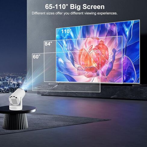 【التطبيقات المدمجة】 أجهزة العرض المصغرة واي فاي وبلوتوث ، جهاز عرض للأفلام متوافق مع الهاتف الذكي TV Stick / HDMI / USB ، ودعم 4K محمولة في الهواء الطلق للمسرح المنزلي مع إسقاط الجدار / السقف in Kuwait