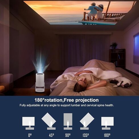 【التطبيقات المدمجة】 أجهزة العرض المصغرة واي فاي وبلوتوث ، جهاز عرض للأفلام متوافق مع الهاتف الذكي TV Stick / HDMI / USB ، ودعم 4K محمولة في الهواء الطلق للمسرح المنزلي مع إسقاط الجدار / السقف in Kuwait