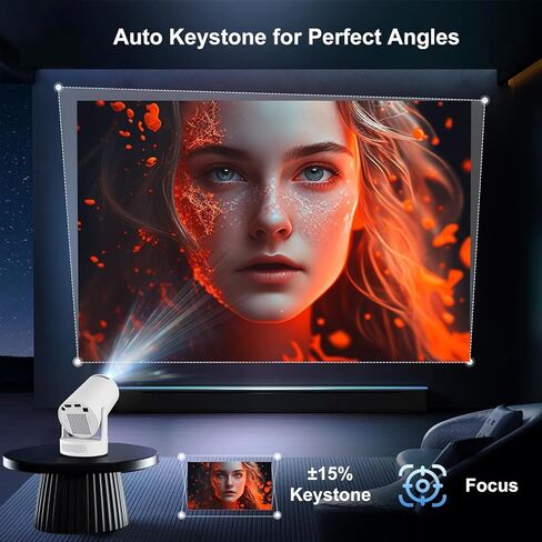 【التطبيقات المدمجة】 أجهزة العرض المصغرة واي فاي وبلوتوث ، جهاز عرض للأفلام متوافق مع الهاتف الذكي TV Stick / HDMI / USB ، ودعم 4K محمولة في الهواء الطلق للمسرح المنزلي مع إسقاط الجدار / السقف in Kuwait