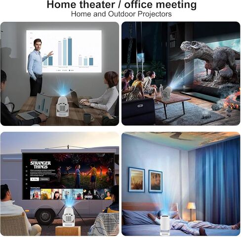 【التطبيقات المدمجة】 أجهزة العرض المصغرة واي فاي وبلوتوث ، جهاز عرض للأفلام متوافق مع الهاتف الذكي TV Stick / HDMI / USB ، ودعم 4K محمولة في الهواء الطلق للمسرح المنزلي مع إسقاط الجدار / السقف in Kuwait