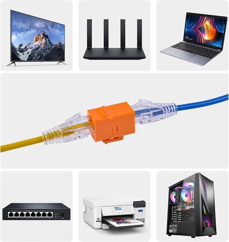Geeekpi 12-Pack Cat6 RJ45 Keystone Jack Insert ، Ethernet Keystone Jack للوحة التصحيح ، متعدد الألوان in Saudi Arabia